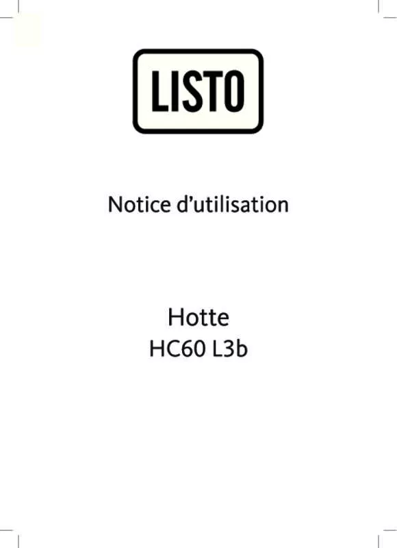 Mode d'emploi LISTO HC60 L3B