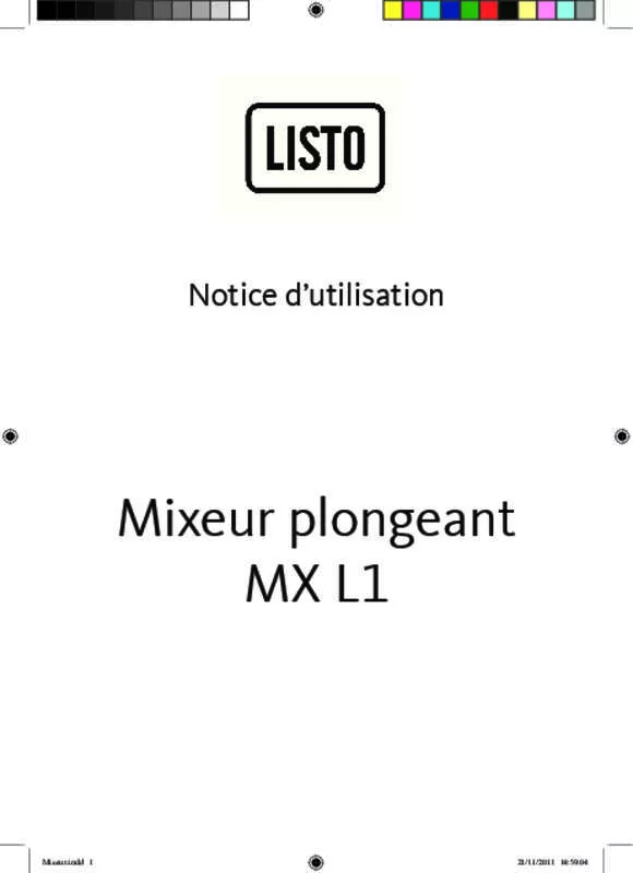 Mode d'emploi LISTO MX L1N