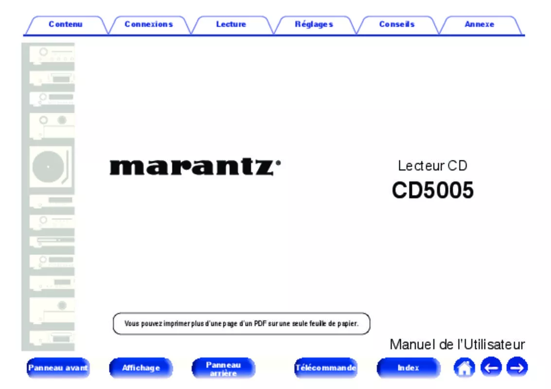 Mode d'emploi MARANTZ 5005