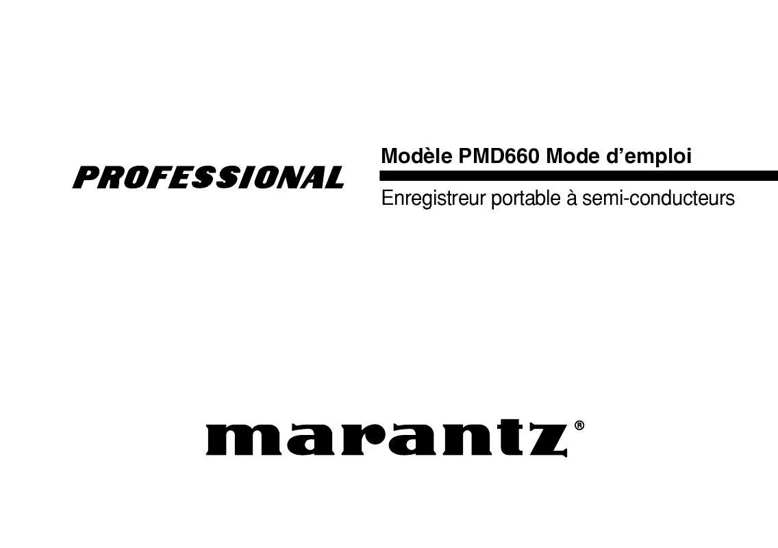 Mode d'emploi MARANTZ PMD660