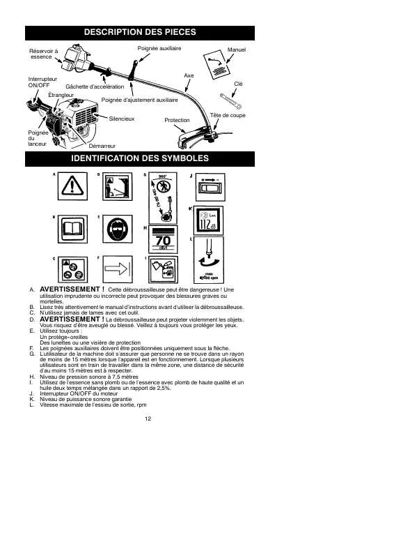 Mode d'emploi MCCULLOCH TRIMMAC 251-25CC