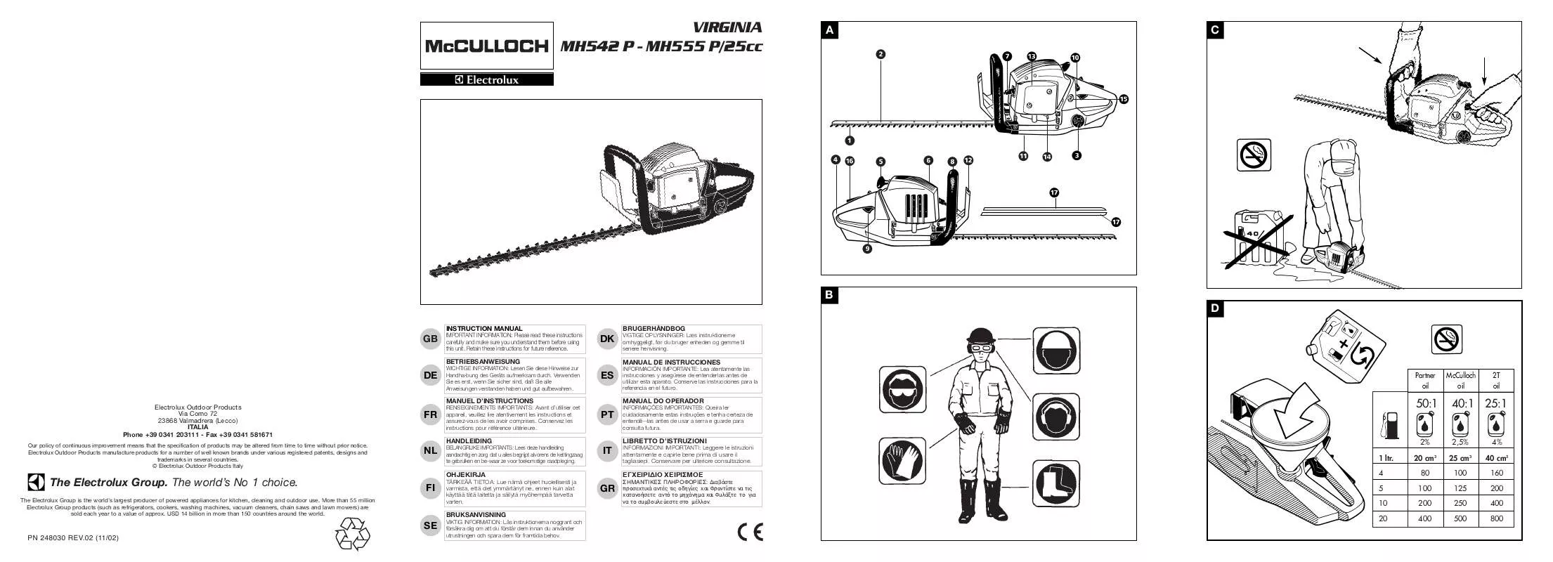 Mode d'emploi MCCULLOCH VIRGINIA MH 542