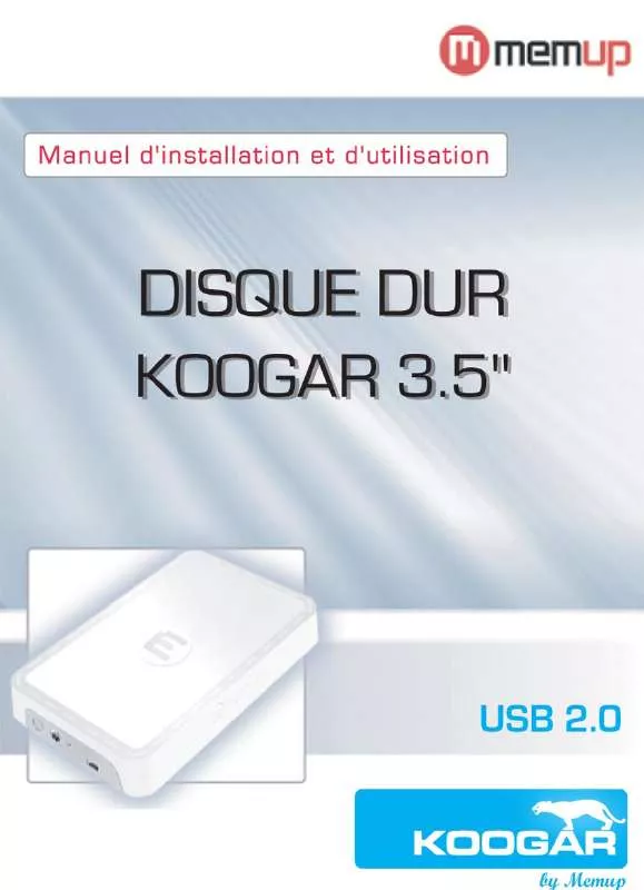 Mode d'emploi MEMUP KOOGAR 3.5''