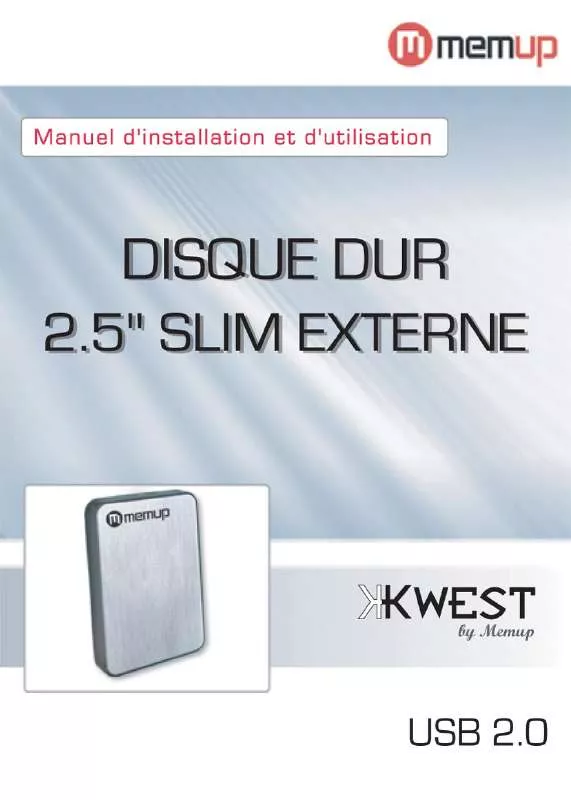 Mode d'emploi MEMUP KWEST 2.5''