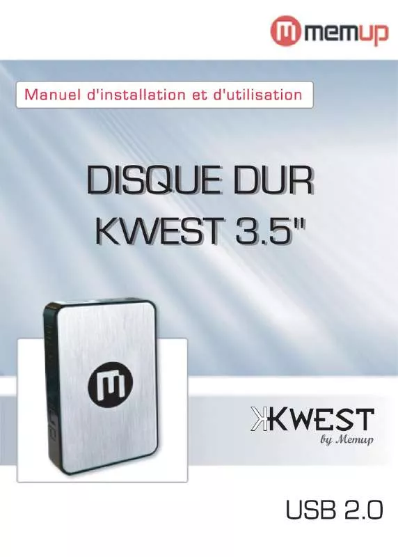 Mode d'emploi MEMUP KWEST 3.5''