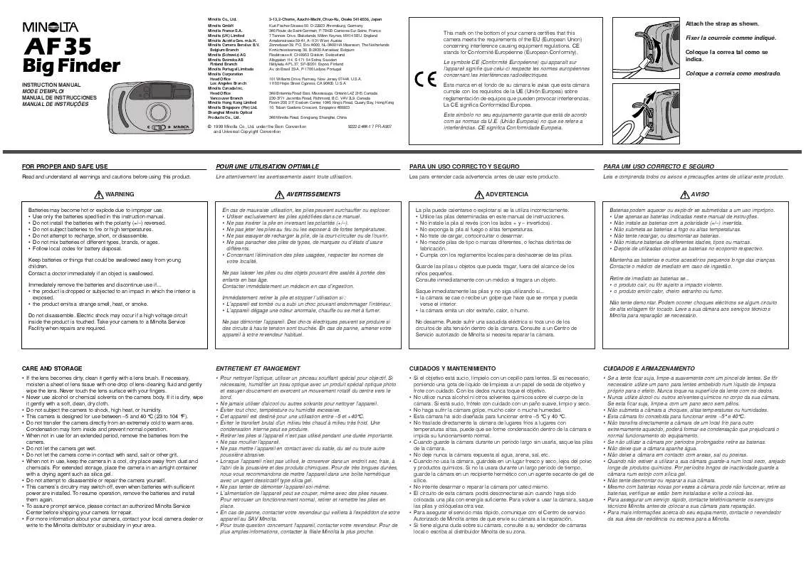 Mode d'emploi MINOLTA AF 35