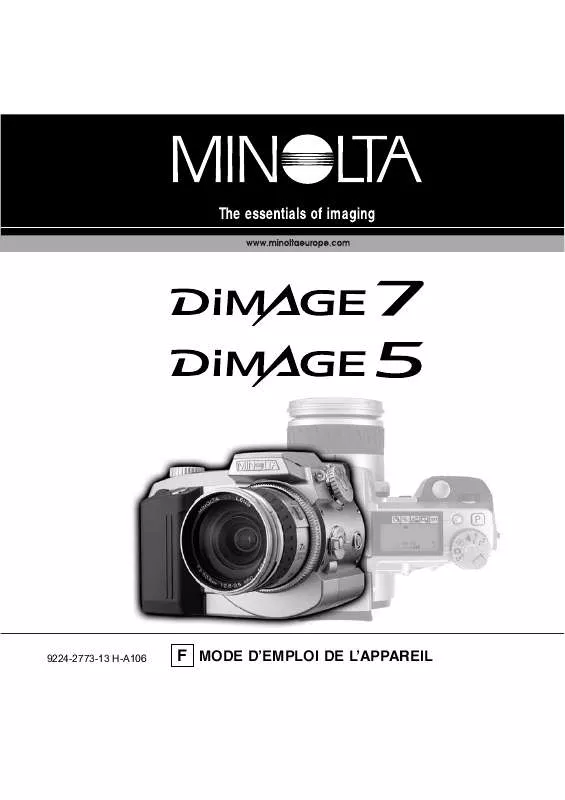 Mode d'emploi MINOLTA DIMAGE 7