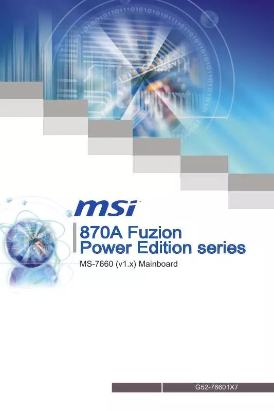 Mode d'emploi MSI 870A FUZION POWER EDITION