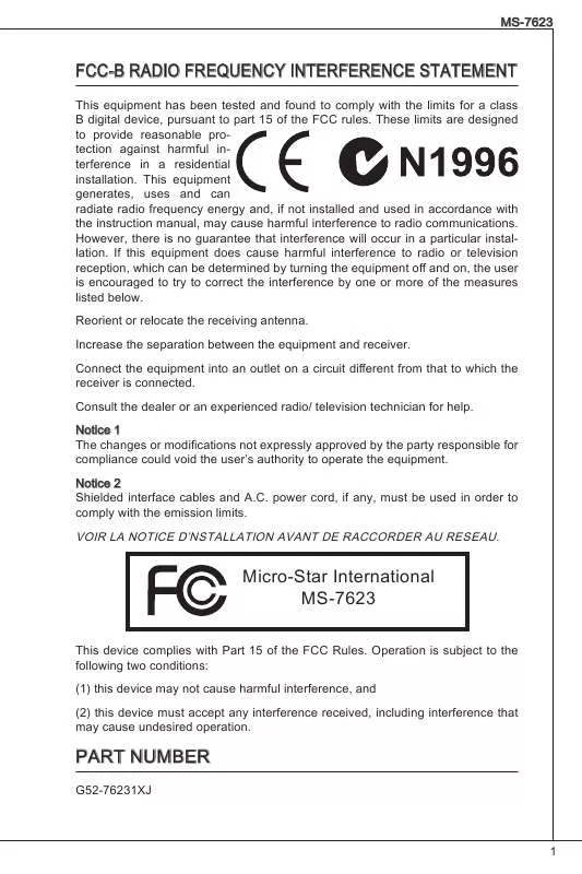 Mode d'emploi MSI 880GMA-E53