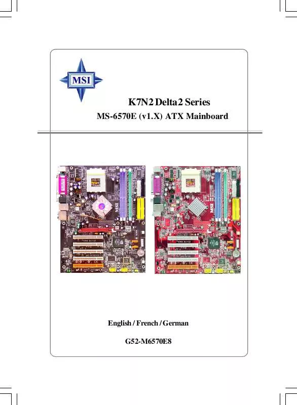 Mode d'emploi MSI ATX K7N2 DELTA2