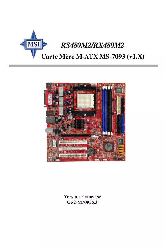 Mode d'emploi MSI MS-7093