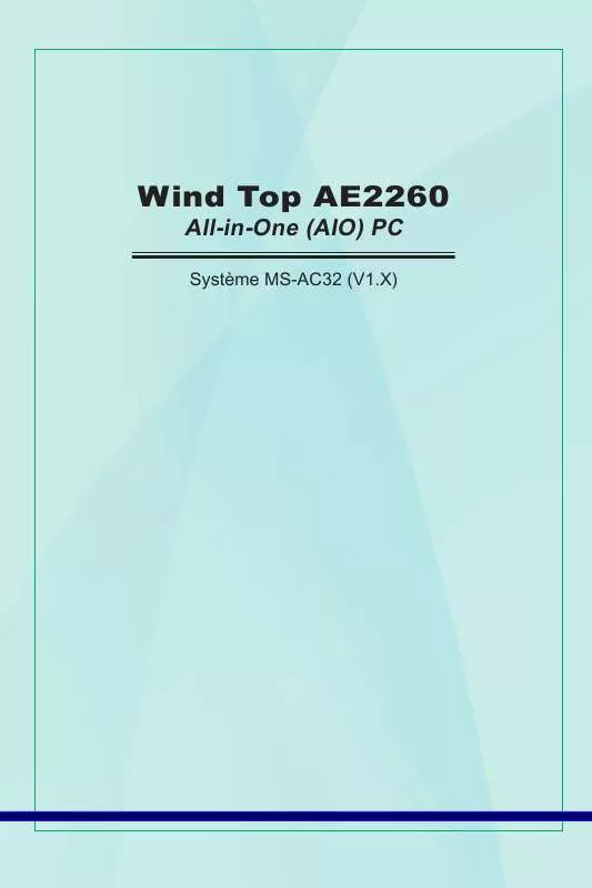 Mode d'emploi MSI WIND TOP AE2260