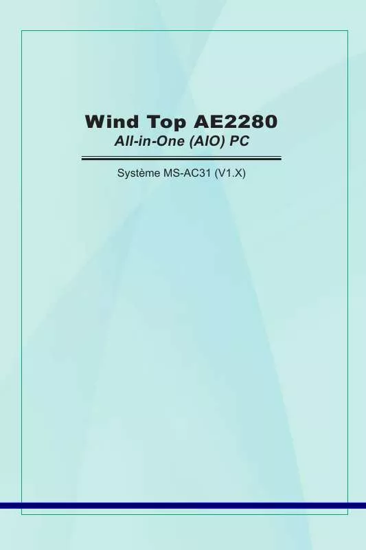 Mode d'emploi MSI WIND TOP AE2280