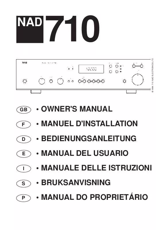 Mode d'emploi NAD 710