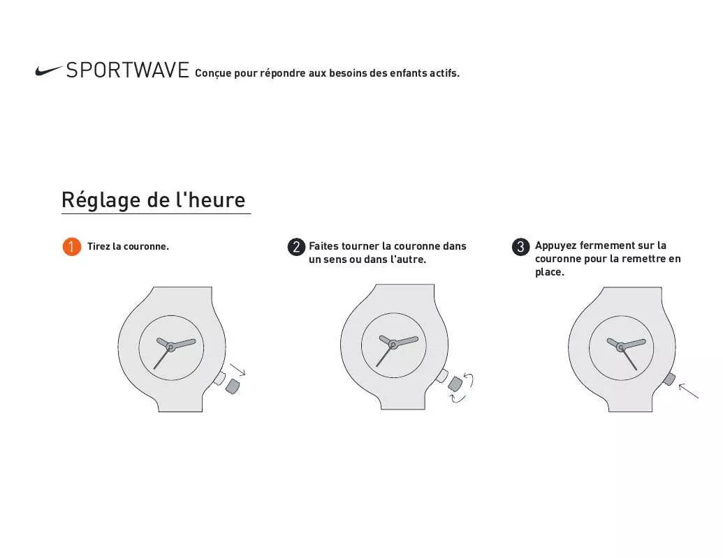 Mode d'emploi NIKE SPORTWAVE