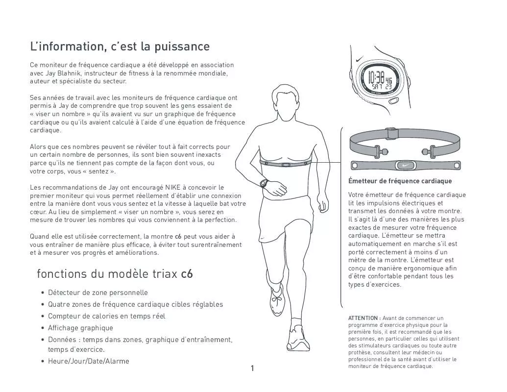 Mode d'emploi NIKE TRIAX C6