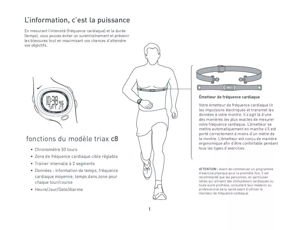 Mode d'emploi NIKE TRIAX C8