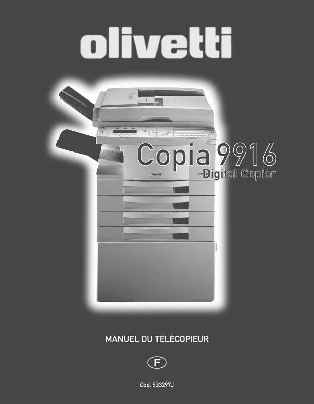 Mode d'emploi OLIVETTI COPIA 9916