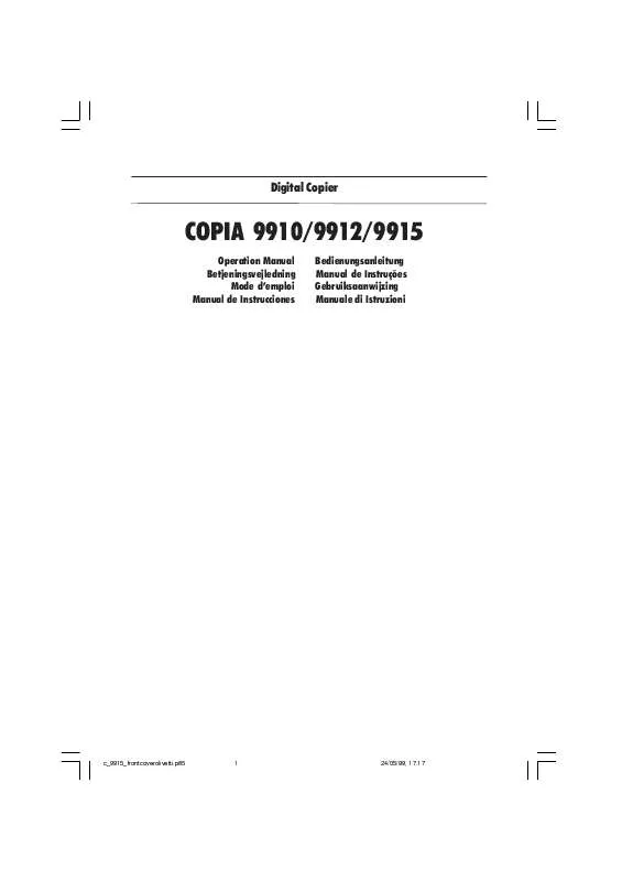 Mode d'emploi OLIVETTI COPIA 9915