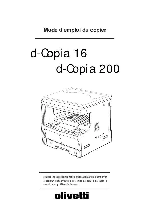 Mode d'emploi OLIVETTI D-COPIA 16