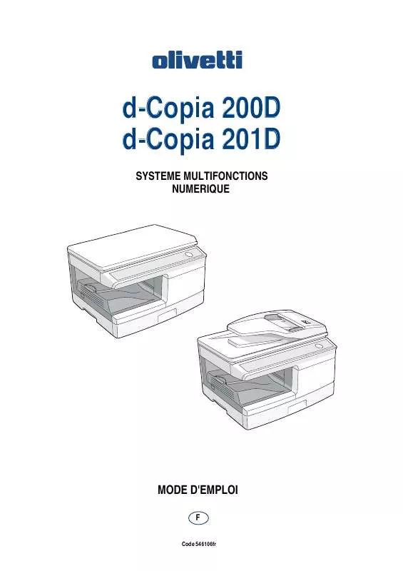 Mode d'emploi OLIVETTI D-COPIA 200D E D-COPIA 201D