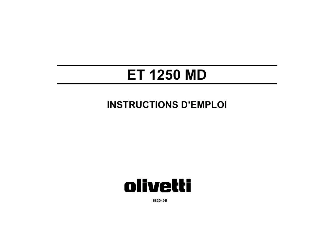 Mode d'emploi OLIVETTI ET 1250 MD