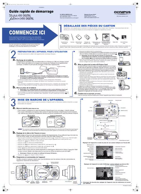 Mode d'emploi OLYMPUS 410 DIGITAL