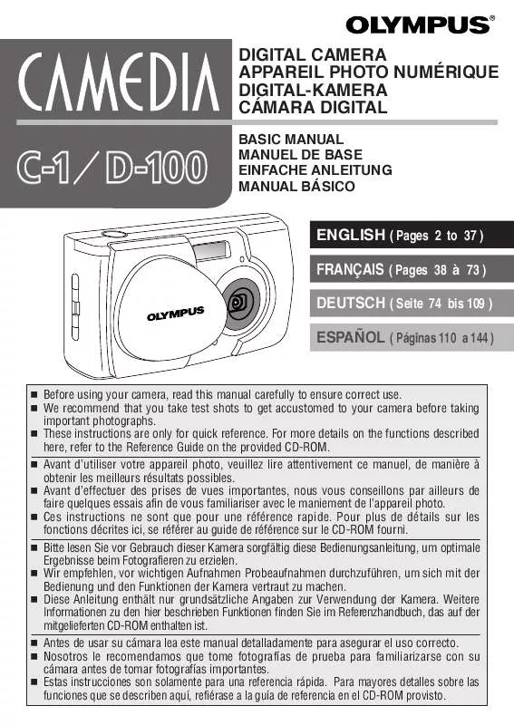 Mode d'emploi OLYMPUS C-1