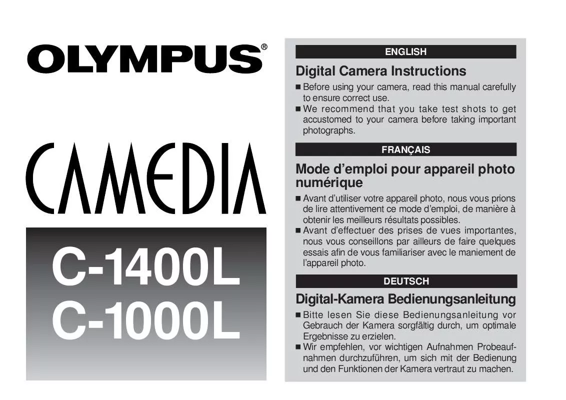 Mode d'emploi OLYMPUS C-1400L