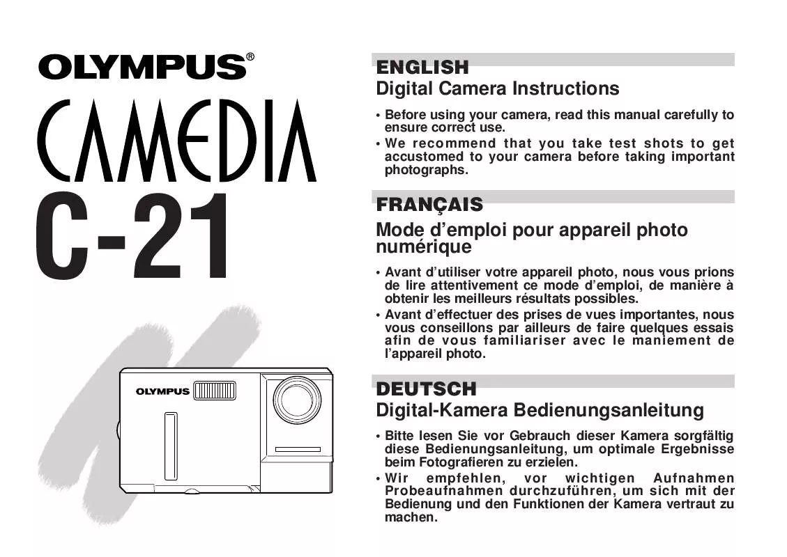 Mode d'emploi OLYMPUS C-21