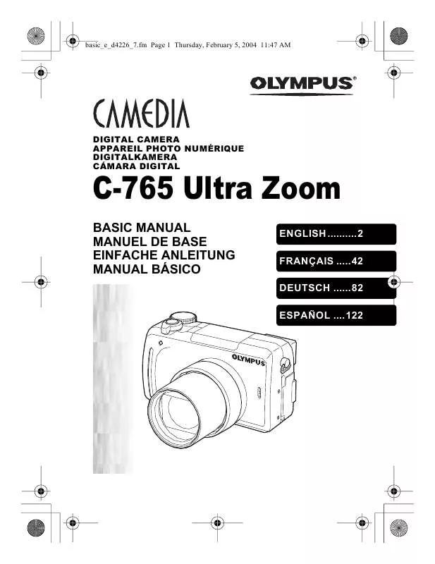 Mode d'emploi OLYMPUS C-765 UZ