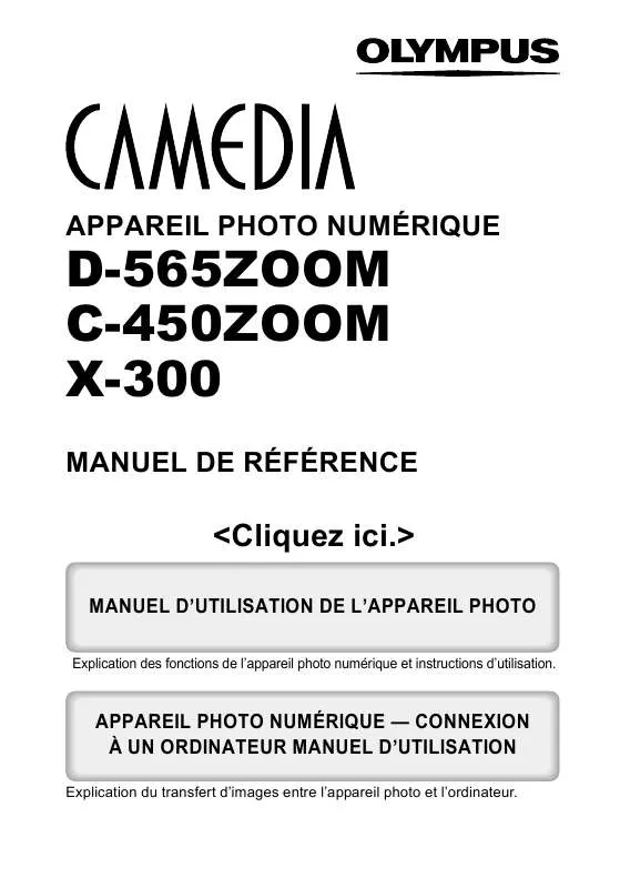 Mode d'emploi OLYMPUS CAMEDIA C-450 ZOOM