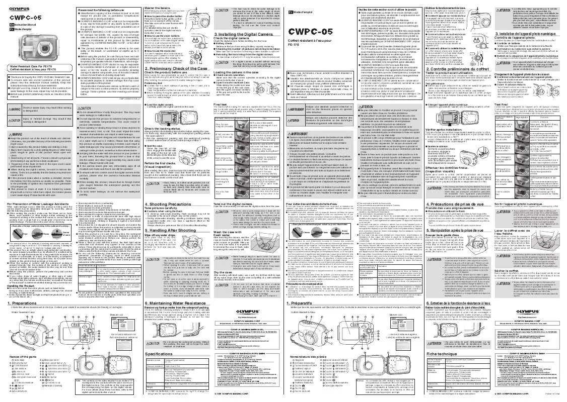 Mode d'emploi OLYMPUS CWPC-05