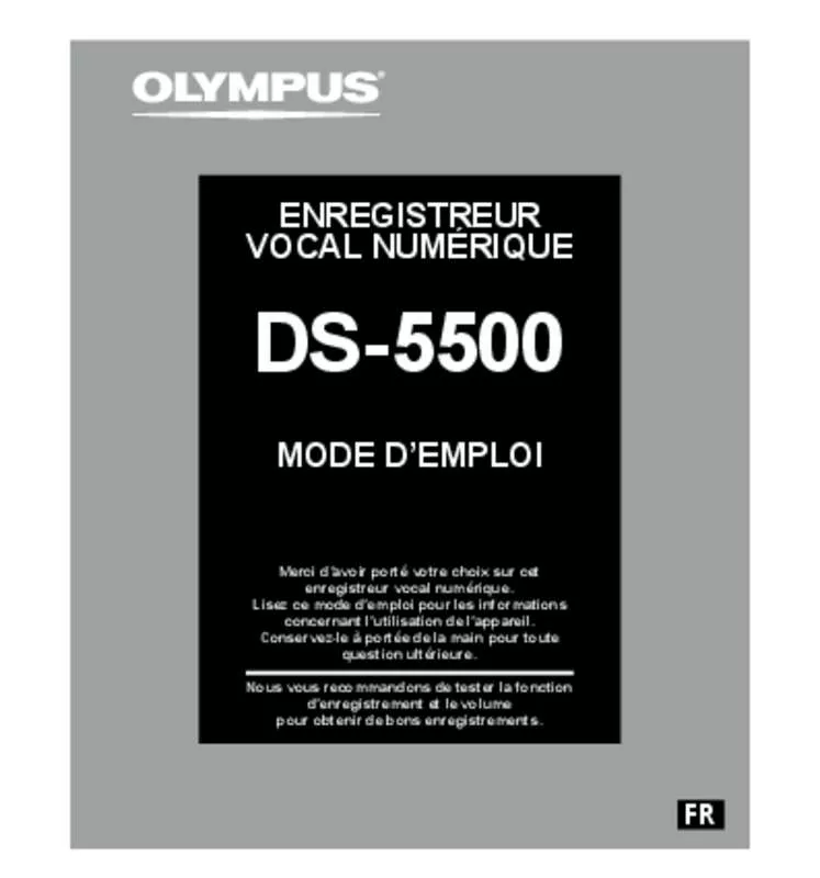 Mode d'emploi OLYMPUS DS-5500 PREMIUM