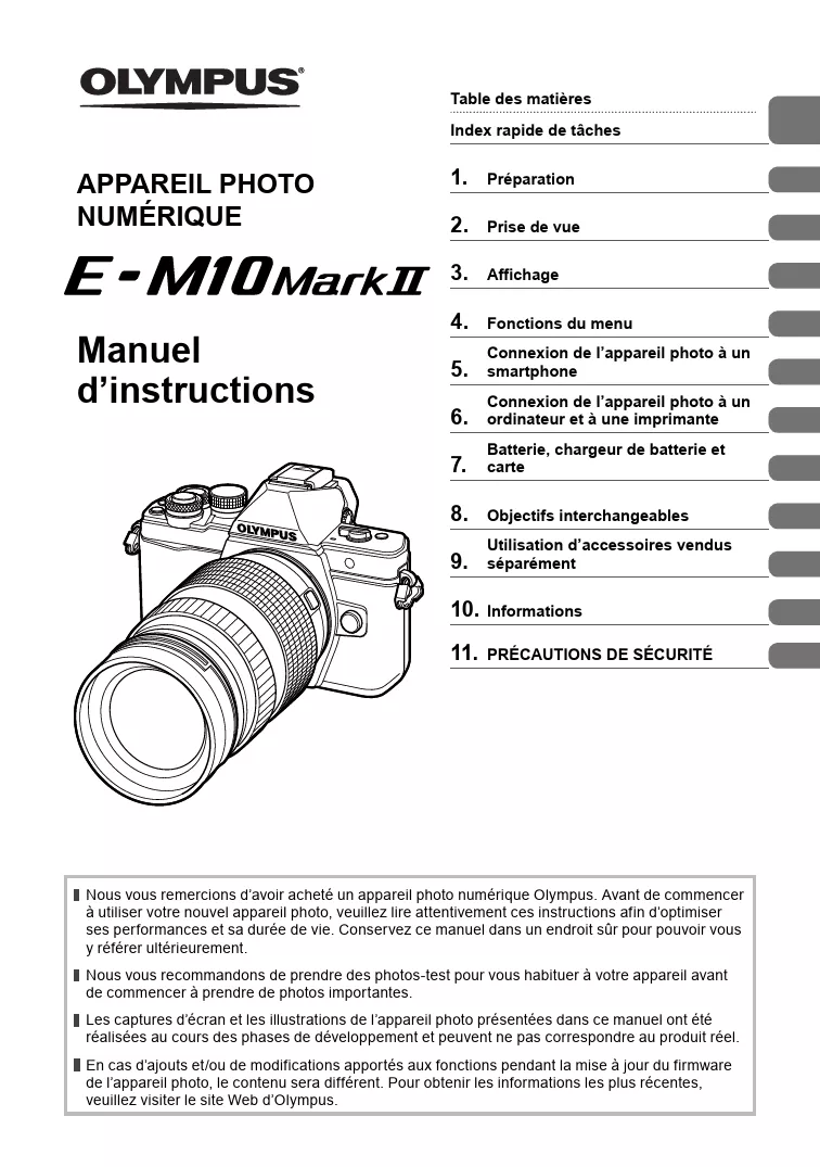 Mode d'emploi OLYMPUS E-M10 MARKII