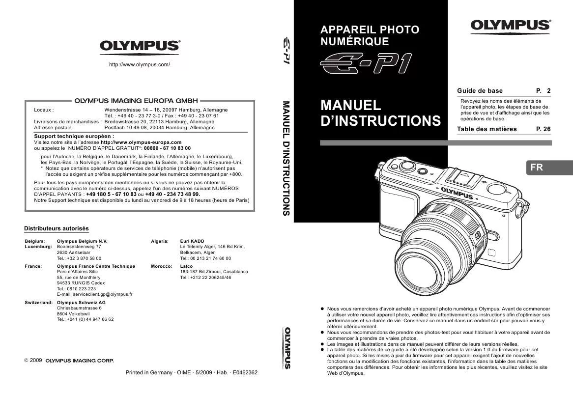 Mode d'emploi OLYMPUS E-P1
