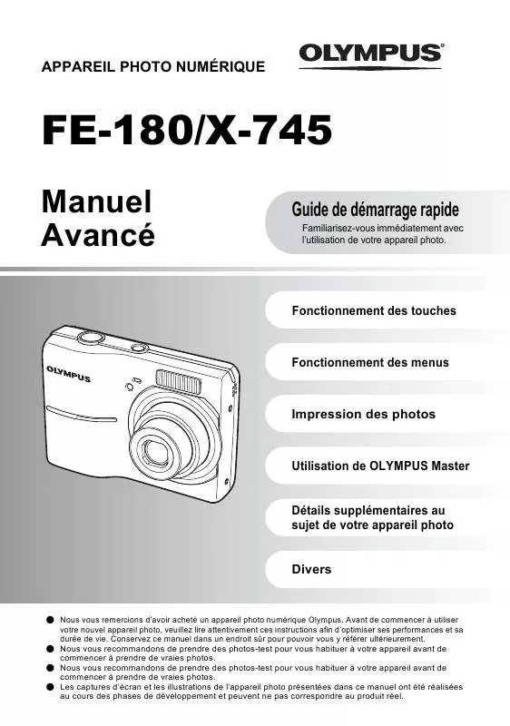 Mode d'emploi OLYMPUS FE-180