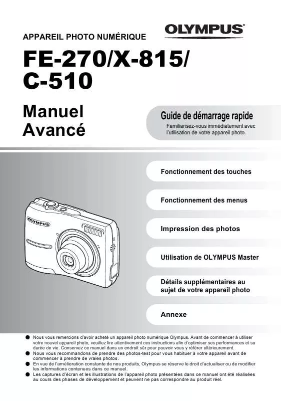 Mode d'emploi OLYMPUS FE-270