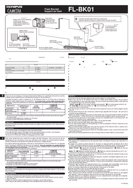 Mode d'emploi OLYMPUS FL-BK01