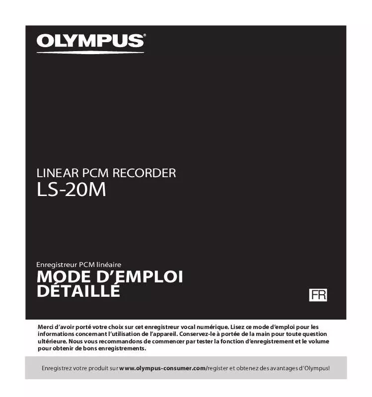 Mode d'emploi OLYMPUS LS-20M