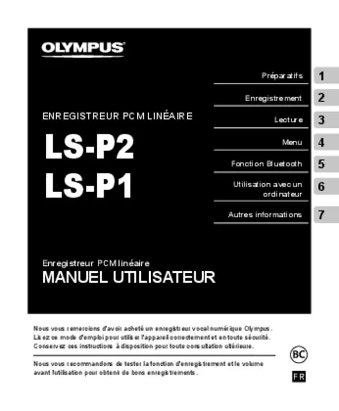 Mode d'emploi OLYMPUS LS-P1