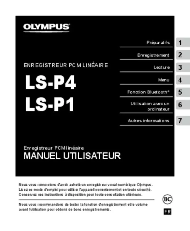 Mode d'emploi OLYMPUS LS-P4