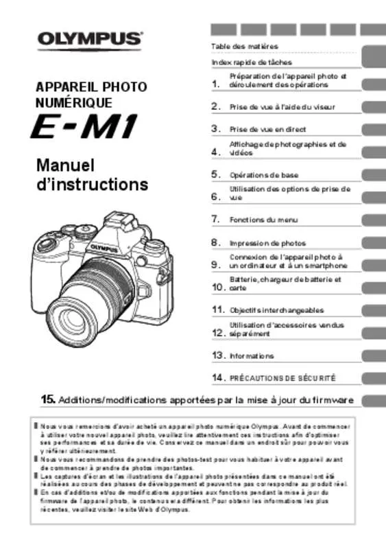 Mode d'emploi OLYMPUS OM-D E-M1 MARK III