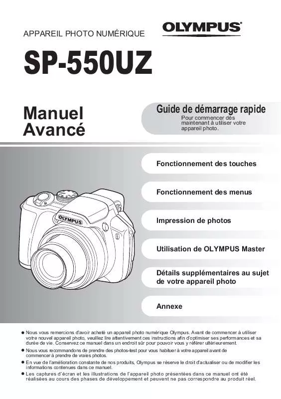 Mode d'emploi OLYMPUS SP-550UZ