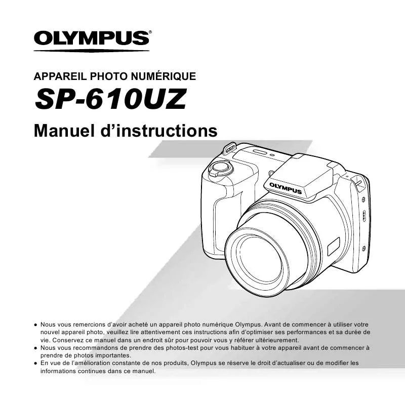 Mode d'emploi OLYMPUS SP-610UZ