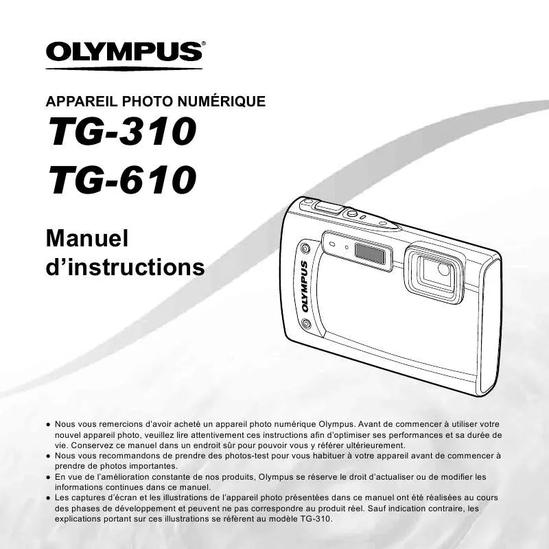 Mode d'emploi OLYMPUS TG-310