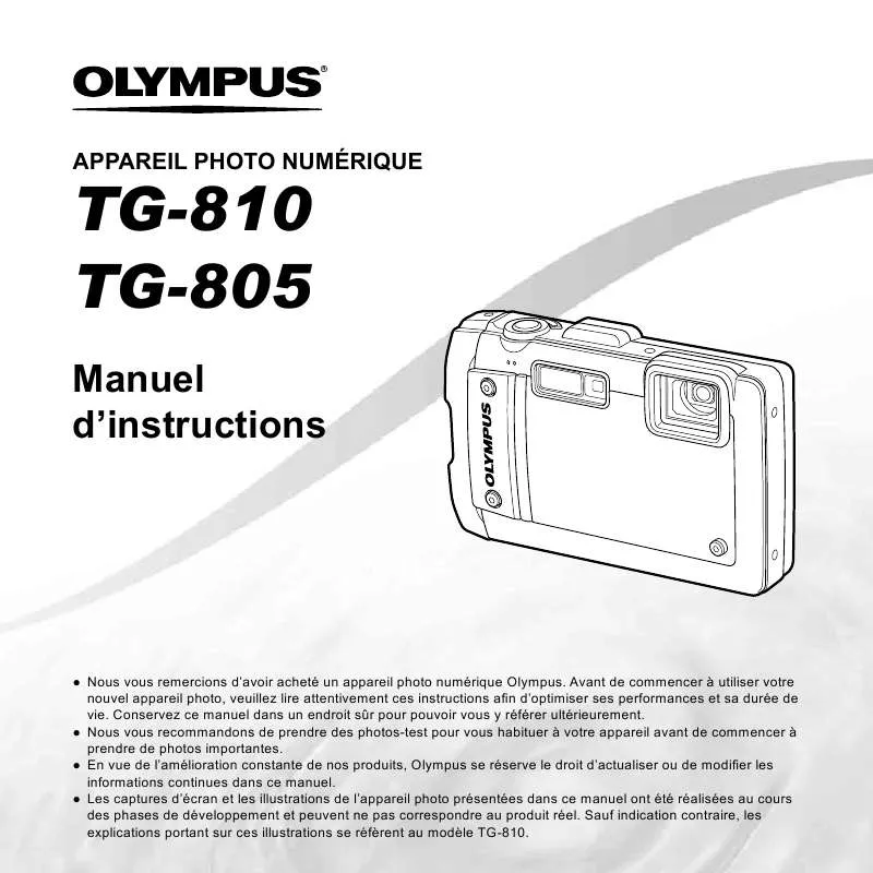 Mode d'emploi OLYMPUS TG-805