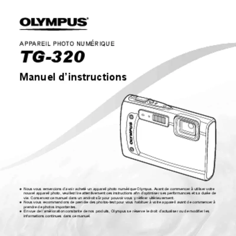 Mode d'emploi OLYMPUS TIMELESS KIT TG-320