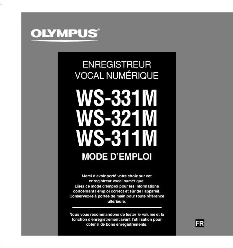 Mode d'emploi OLYMPUS WS-321M