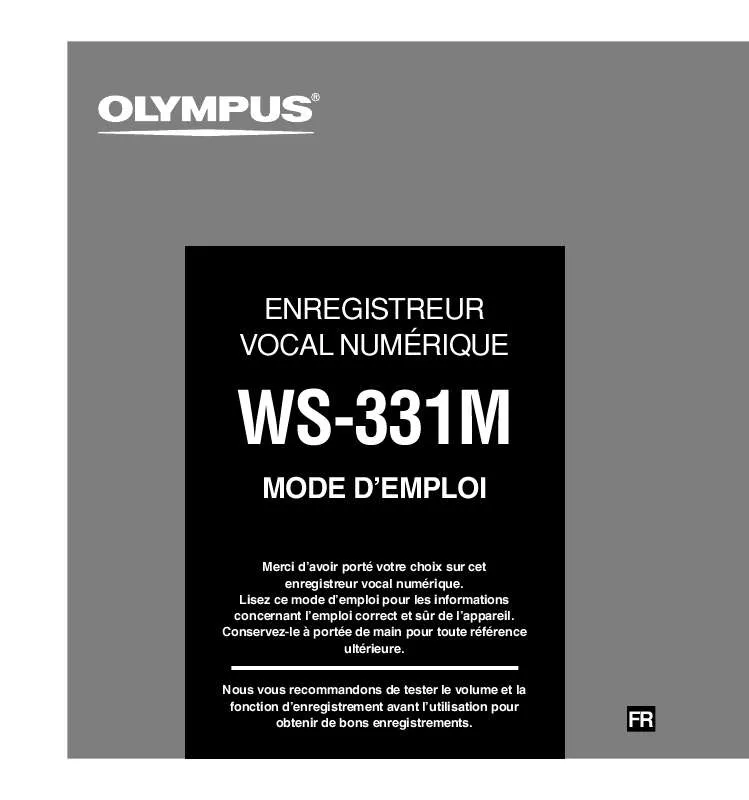 Mode d'emploi OLYMPUS WS-331M